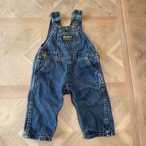 Vintage 80s 90s OshKosh B'gosh Denim Overalls Baby Boy Size 3/6 M USA